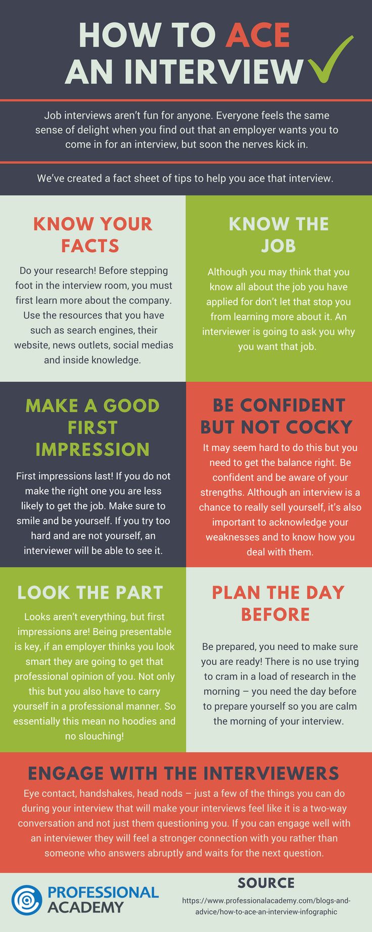 How To ACE An Interview - Infographic Facts